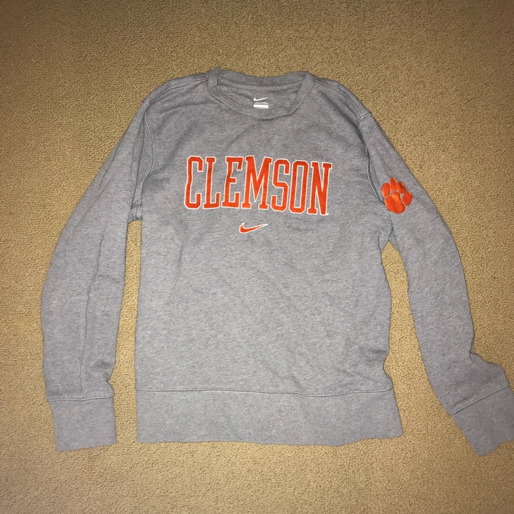 Clemson Nike crew neck grey sweatshirt